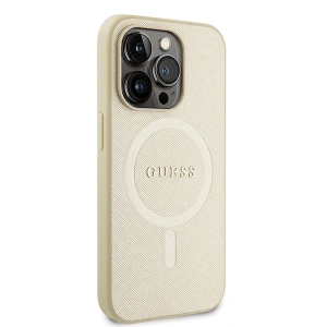 Buy Guess GUHMP15XPSAHMCB Apple iPhone 15 Pro Max hardcase Saffiano MagSafe gold - GUE2945 - {ean13} - Home Screen Store Europe