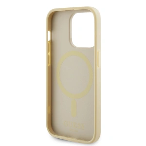 Buy Guess GUHMP15XPSAHMCB Apple iPhone 15 Pro Max hardcase Saffiano MagSafe gold - GUE2945 - {ean13} - Home Screen Store Europe