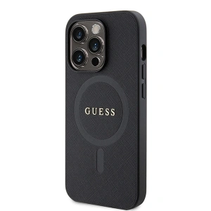 Buy Guess GUHMP15XPSAHMCK Apple iPhone 15 Pro Max hardcase Saffiano MagSafe black - GUE2946 - {ean13} - Home Screen Store Europe