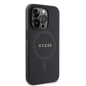 Buy Guess GUHMP15XPSAHMCK Apple iPhone 15 Pro Max hardcase Saffiano MagSafe black - GUE2946 - {ean13} - Home Screen Store Europe