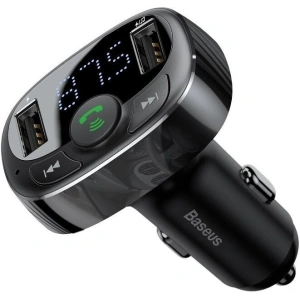 Baseus T typed Bluetooth FM TransmitTeR 2xUSB microSD Black