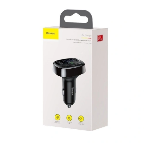 Kup Transmițător FM Baseus T tip Bluetooth 2xUSB microSD Negru - BSU408BLK - {ean13} - Sklep Home Screen