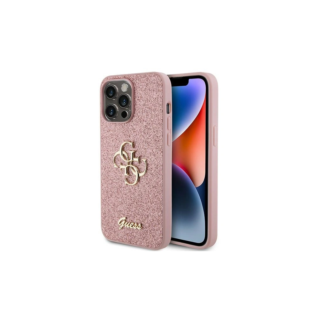 Etui Guess GUHCP15LHG4SGP Apple iPhone 15 Pro hardcase Glitter Script Big 4G różowy/pink