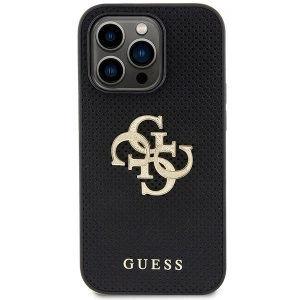 Etui Guess GUHCP15LPSP4LGK Apple iPhone 15 Pro hardcase Leather Perforated 4G Glitter Logo czarny/black