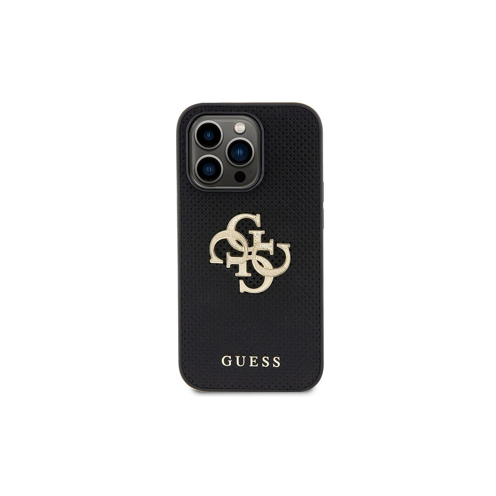 Etui Guess GUHCP15LPSP4LGK Apple iPhone 15 Pro hardcase Leather Perforated 4G Glitter Logo czarny/black