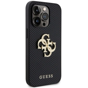 Etui Guess GUHCP15LPSP4LGK Apple iPhone 15 Pro hardcase Leather Perforated 4G Glitter Logo czarny/black