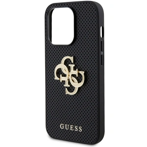 Etui Guess GUHCP15LPSP4LGK Apple iPhone 15 Pro hardcase Leather Perforated 4G Glitter Logo czarny/black