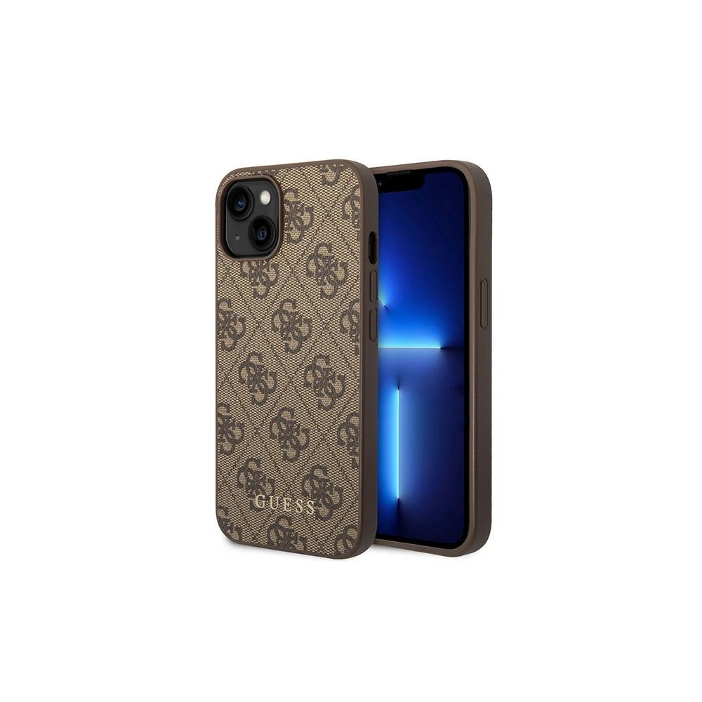 Etui Guess GUHCP15MG4GFBR Apple iPhone 15 Plus / 14 Plus hard case 4G Metal Gold Logo brązowy/brown