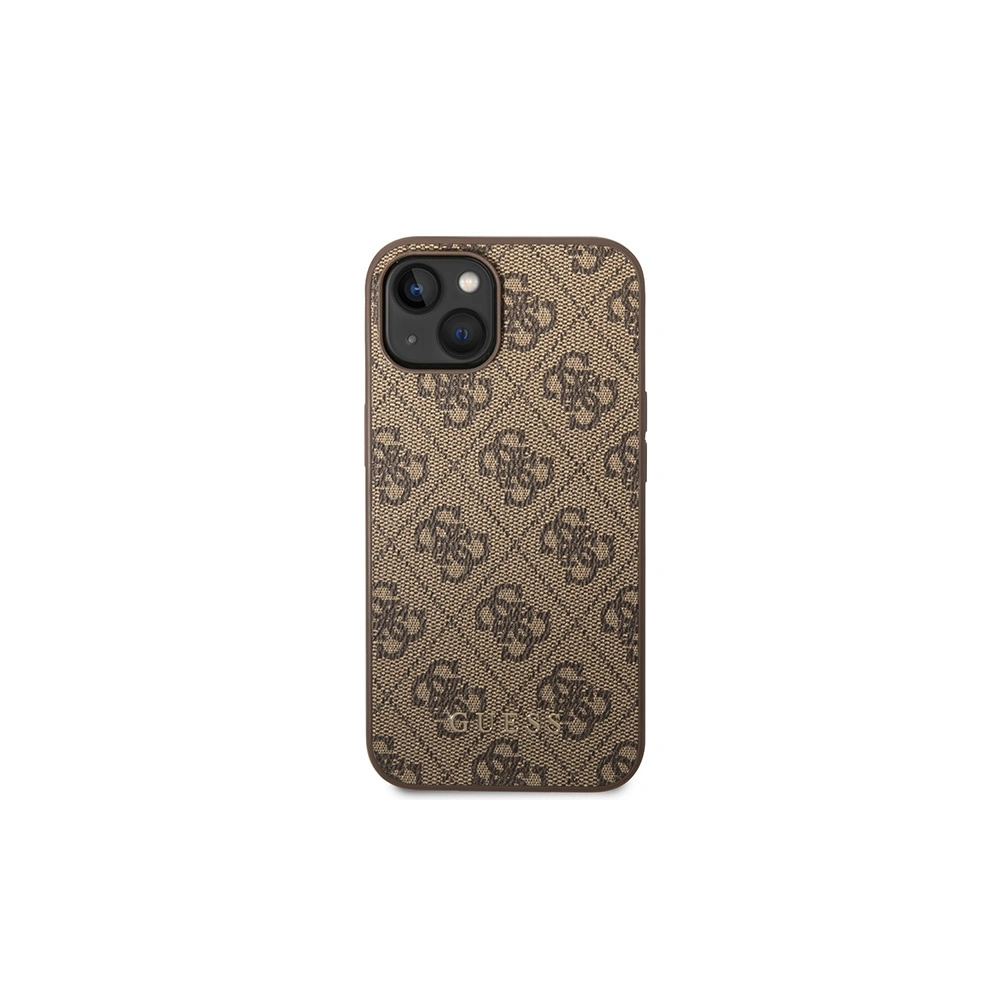 Etui Guess GUHCP15MG4GFBR Apple iPhone 15 Plus / 14 Plus hard case 4G Metal Gold Logo brązowy/brown