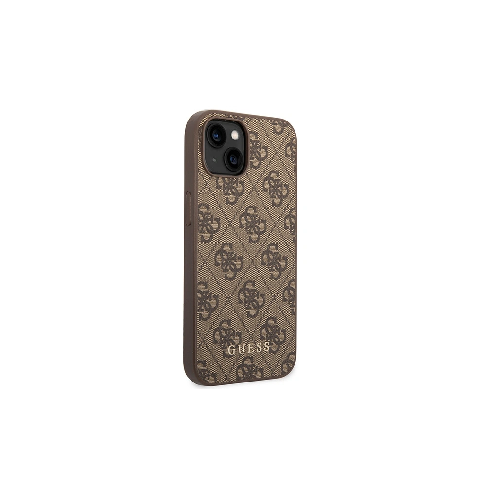 Etui Guess GUHCP15MG4GFBR Apple iPhone 15 Plus / 14 Plus hard case 4G Metal Gold Logo brązowy/brown