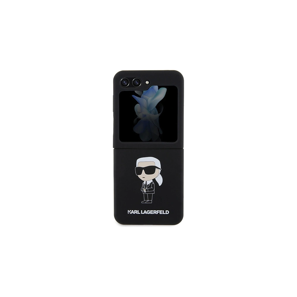 Etui Karl Lagerfeld KLHCZF5SNIKBCK Samsung Galaxy Z Flip5 hardcase Silicone Ikonik czarny/black