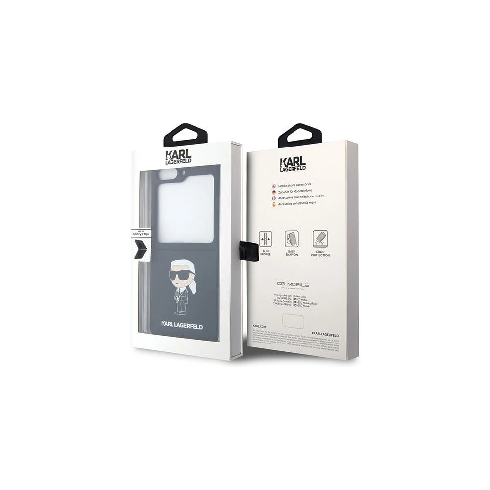 Etui Karl Lagerfeld KLHCZF5SNIKBCK Samsung Galaxy Z Flip5 hardcase Silicone Ikonik czarny/black