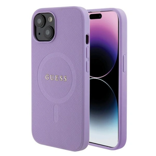 Kup Case Guess GUHMP15SPSAHMCU Apple iPhone 15 Hardcase Saffiano MagSafe lila/purple - GUE2954 - {ean13} - Sklep Home Screen