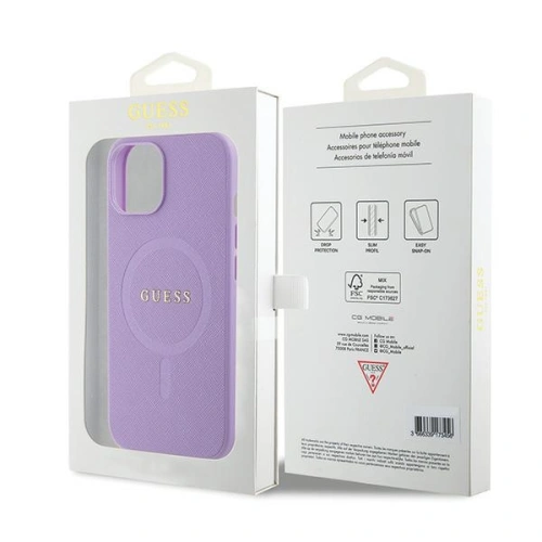 Kup Case Guess GUHMP15SPSAHMCU Apple iPhone 15 Hardcase Saffiano MagSafe lila/purple - GUE2954 - {ean13} - Sklep Home Screen
