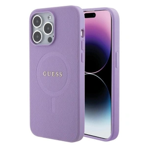 Kup Etui Guess GUHMP15XPSAHMCU Apple iPhone 15 Pro Max hardcase Saffiano MagSafe fioletowy/purple - GUE2955 - {ean13} - Sklep Home Screen