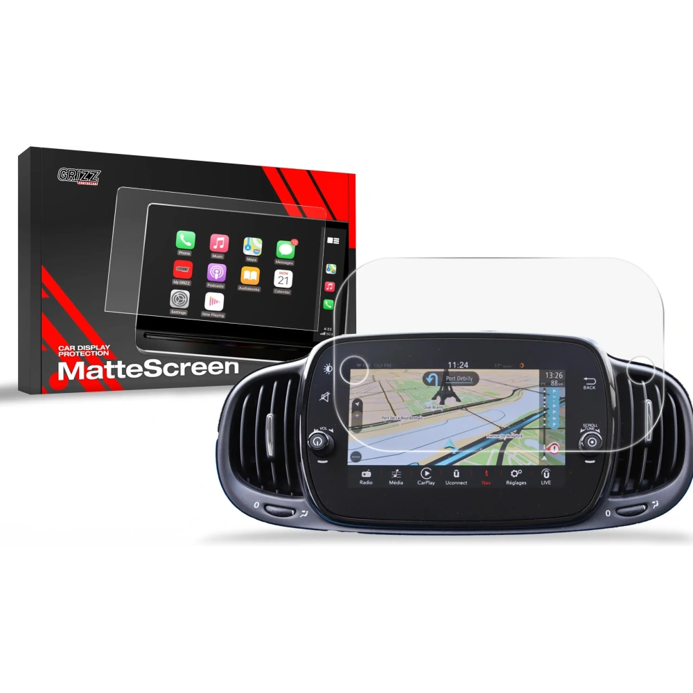 Folia matowa GrizzGlass CarDisplay Protection do Fiat 500 7" (2018-2025)