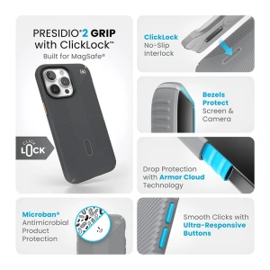 Buy Speck Presidio2 Grip ClickLock & MagSafe Apple iPhone 15 Pro Max (Charcoal Grey/Cool Bronze) - SPK558 - {ean13} - Home Screen Store Europe
