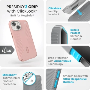 Kup Etui Speck Presidio2 Grip ClickLock & MagSafe Apple iPhone 15 (Dahlia Pink/Rose Copper) - SPK560 - {ean13} - Sklep Home Screen