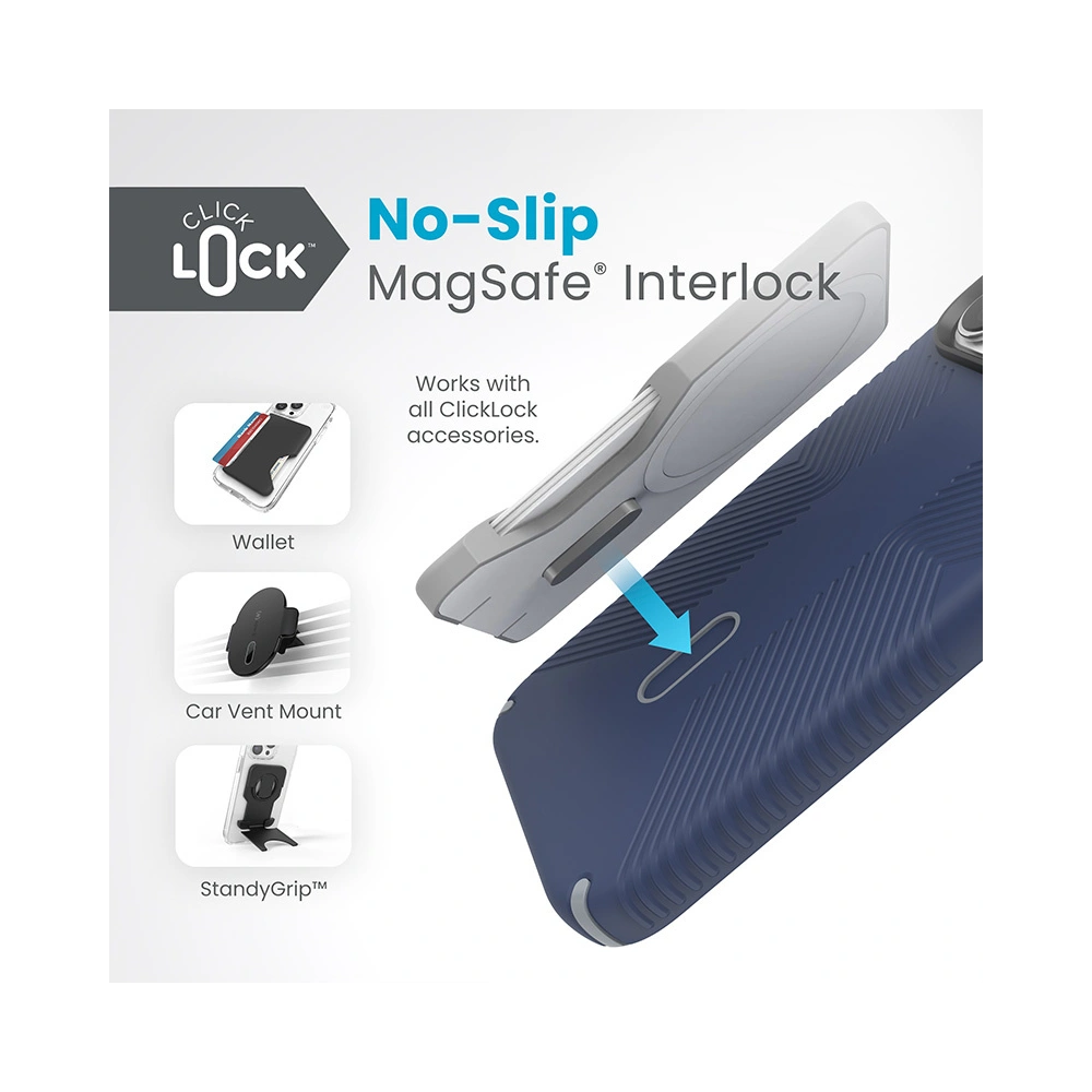 Etui Speck Presidio2 Grip ClickLock & MagSafe Apple iPhone 15 Pro Max (Coastal Blue/Dust Grey)