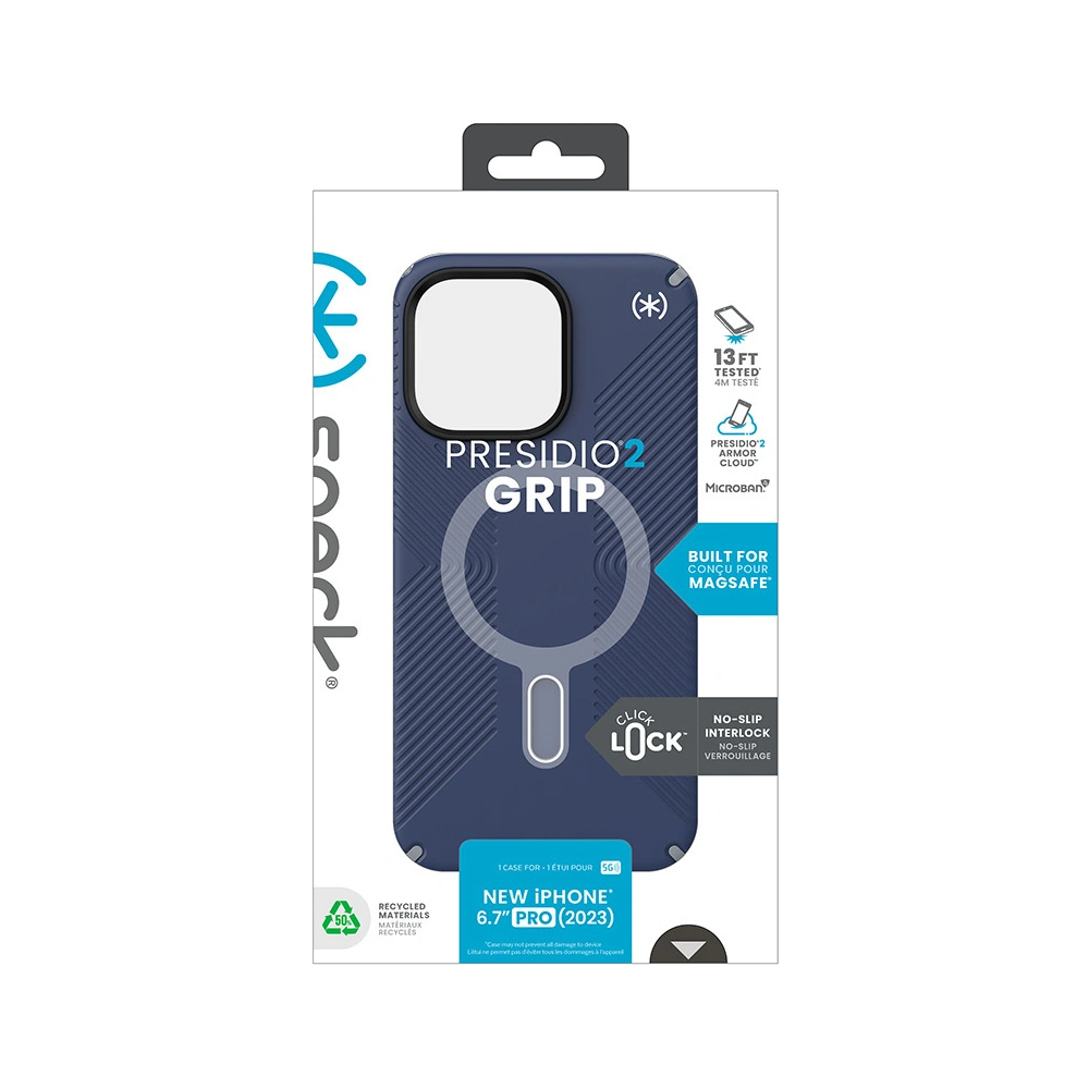 Etui Speck Presidio2 Grip ClickLock & MagSafe Apple iPhone 15 Pro Max (Coastal Blue/Dust Grey)