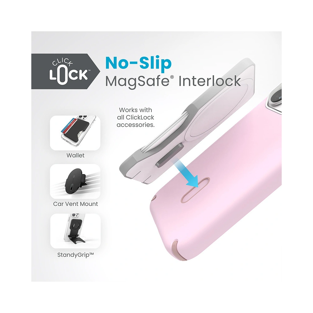 Etui Speck Presidio2 Pro ClickLock & MagSafe Apple iPhone 15 Pro (Soft Lilac/Carnation Petal)