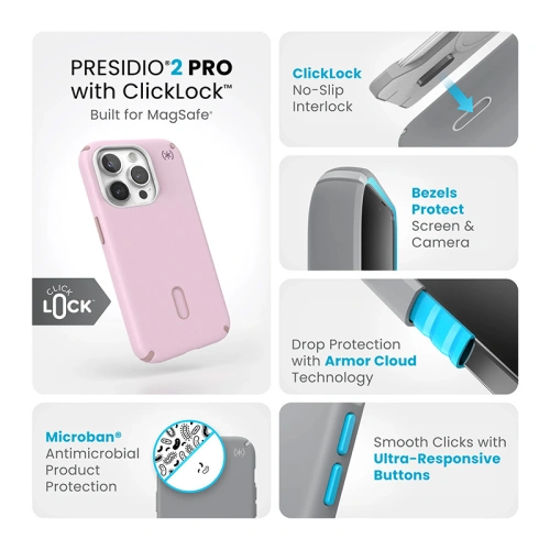 Kup Etui Speck Presidio2 Pro ClickLock & MagSafe Apple iPhone 15 Pro (Soft Lilac/Carnation Petal) - SPK569 - {ean13} - Sklep Home Screen