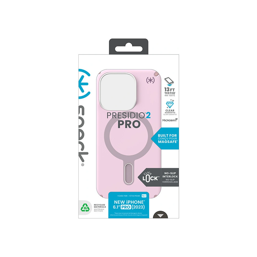 Etui Speck Presidio2 Pro ClickLock & MagSafe Apple iPhone 15 Pro (Soft Lilac/Carnation Petal)