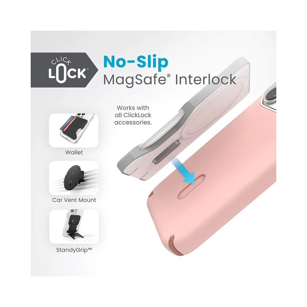 Etui Speck Presidio2 Pro ClickLock & MagSafe Apple iPhone 15 Pro (Dahlia Pink/Rose Copper)