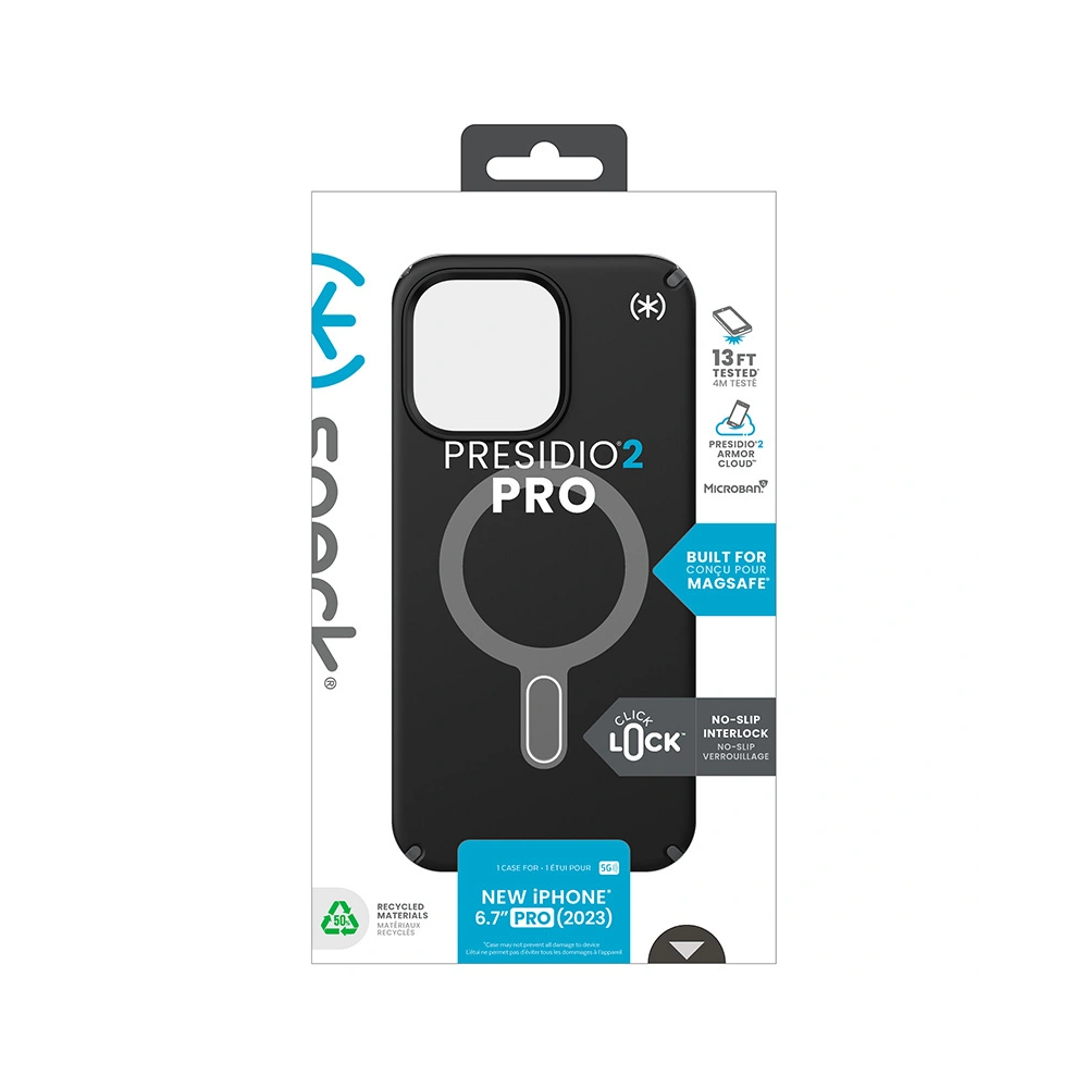 Etui Speck Presidio2 Pro ClickLock & MagSafe Apple iPhone 15 Pro Max (Black/Slate Grey/White)