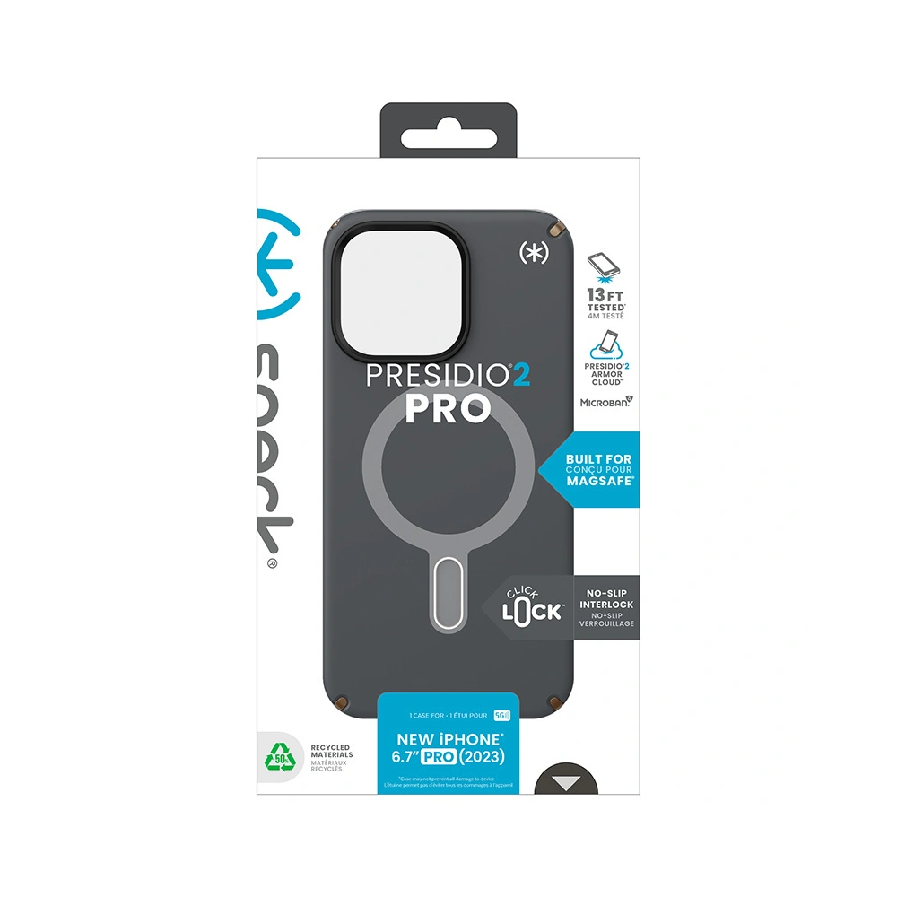 Etui Speck Presidio2 Pro ClickLock & MagSafe Apple iPhone 15 Pro Max (Charcoal Grey/Cool Bronze)
