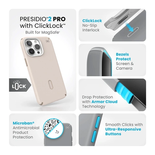 Kup Etui Speck Presidio2 Pro ClickLock & MagSafe Apple iPhone 15 Pro Max (Bleached Bone / Heirloom Gold / Hazel Brown) - SPK576 - {ean13} - Sklep Home Screen