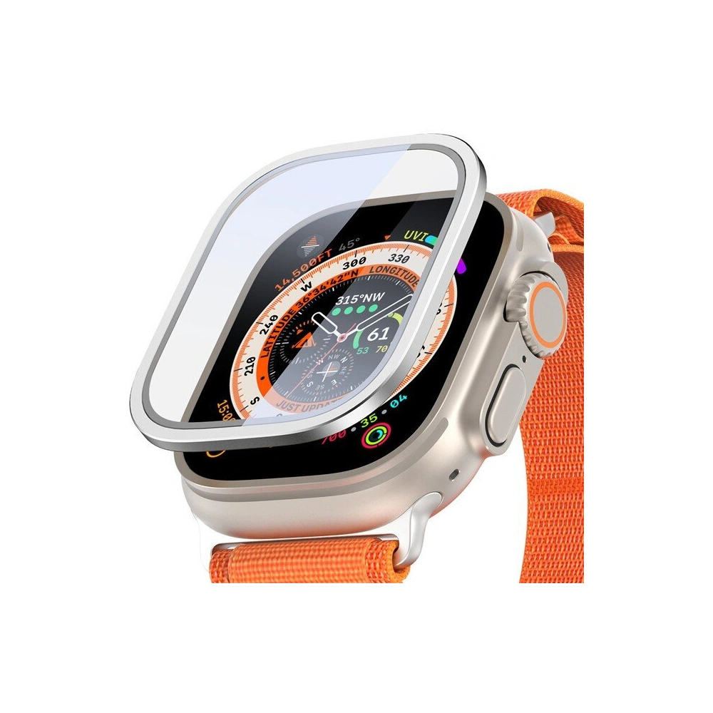 Szkło hartowane Dux Ducis Flas z ramką aluminiową Apple Watch Ultra 49mm srebrne