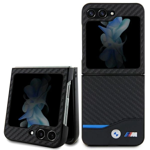 Kup BMW Samsung Husă BMHCZF522NBCK Galaxy Z Flip5 Leather Carbon negru/negru - BMW510 - {ean13} - Sklep Home Screen