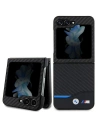 BMW Samsung Husă BMHCZF522NBCK Galaxy Z Flip5 Leather Carbon negru/negru