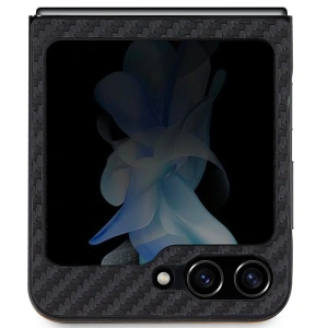 Case BMW BMHCZF522NBCK Samsung Galaxy Z Flip5 Leder Carbon schwarz/black