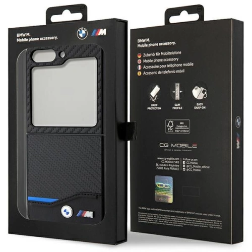 Kup BMW Samsung Husă BMHCZF522NBCK Galaxy Z Flip5 Leather Carbon negru/negru - BMW510 - {ean13} - Sklep Home Screen