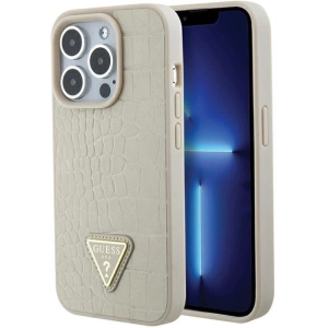 Etui Guess GUHCP15LPCRTHCD Apple iPhone 15 Pro hardcase Croco Triangle Logo złoty/gold