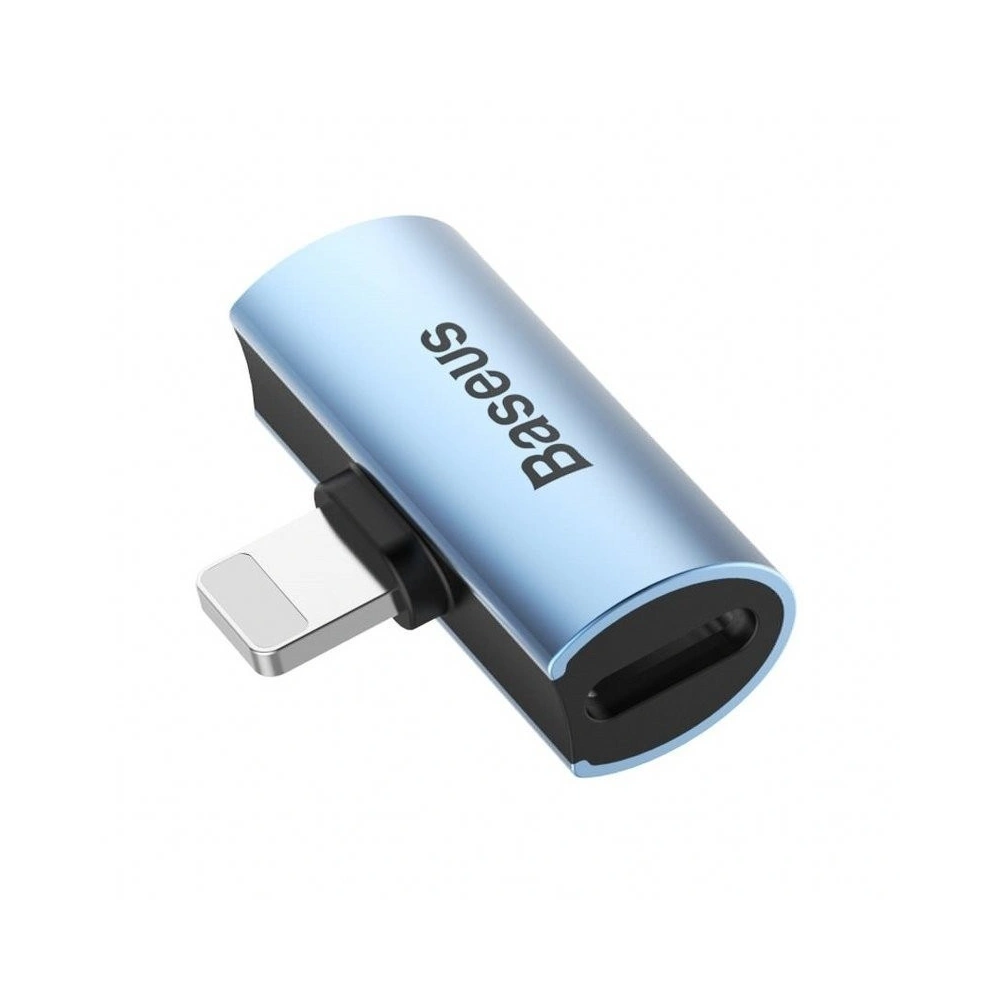 Adapter Audio Baseus L46 Lightning do 2x Lightning (niebieski)