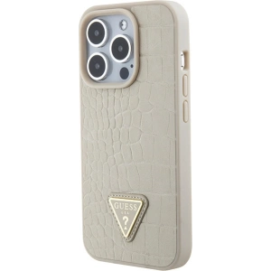 Etui Guess GUHCP15LPCRTHCD Apple iPhone 15 Pro hardcase Croco Triangle Logo złoty/gold