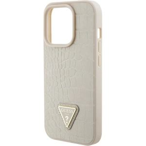 Etui Guess GUHCP15LPCRTHCD Apple iPhone 15 Pro hardcase Croco Triangle Logo złoty/gold