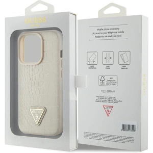 Etui Guess GUHCP15LPCRTHCD Apple iPhone 15 Pro hardcase Croco Triangle Logo złoty/gold