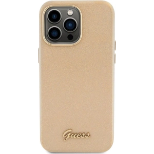Etui Guess GUHCP15LPGMCSD Apple iPhone 15 Pro hardcase Glitter Glossy Script złoty/light gold