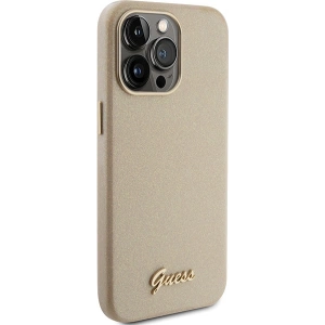 Etui Guess GUHCP15LPGMCSD Apple iPhone 15 Pro hardcase Glitter Glossy Script złoty/light gold