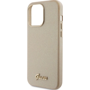 Etui Guess GUHCP15LPGMCSD Apple iPhone 15 Pro hardcase Glitter Glossy Script złoty/light gold