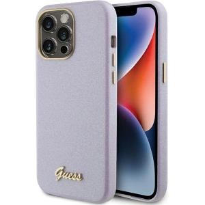 Etui Guess GUHCP15LPGMCSL Apple iPhone 15 Pro hardcase Glitter Glossy Script liliowy/lilac