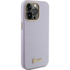 Etui Guess GUHCP15LPGMCSL Apple iPhone 15 Pro hardcase Glitter Glossy Script liliowy/lilac