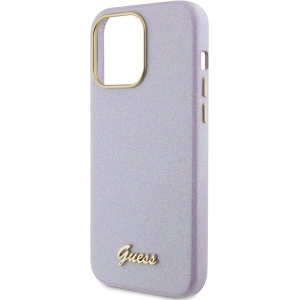 Etui Guess GUHCP15LPGMCSL Apple iPhone 15 Pro hardcase Glitter Glossy Script liliowy/lilac