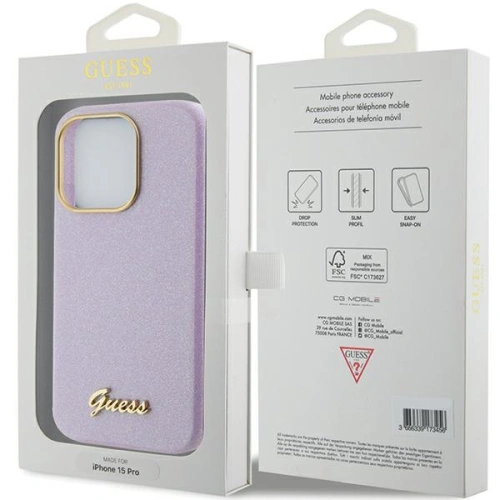 Kup Etui Guess GUHCP15LPGMCSL Apple iPhone 15 Pro hardcase Glitter Glossy Script fialový/lilac - GUE2958 - {ean13} - Sklep Home Screen