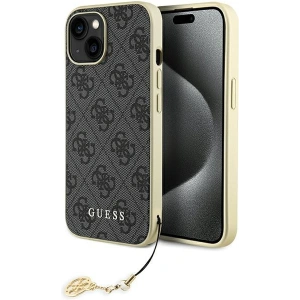 Etui Guess GUHCP15SGF4GGR Apple iPhone 15 hardcase 4G Charms Collection szary/grey