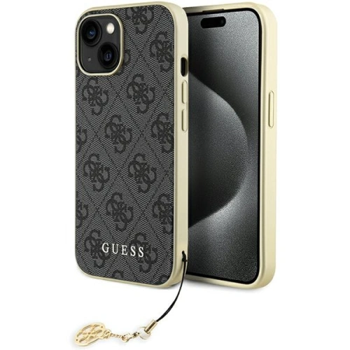 Buy Guess GUHCP15SGF4GGR Apple iPhone 15 hardcase 4G Charms Collection grey - GUE2959 - {ean13} - Home Screen Store Europe
